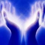 Reiki hands blue
